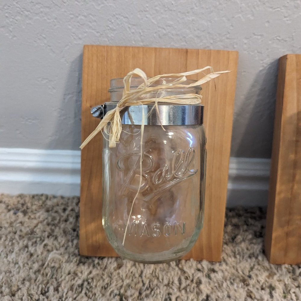 Mason jar wall sconces set of four